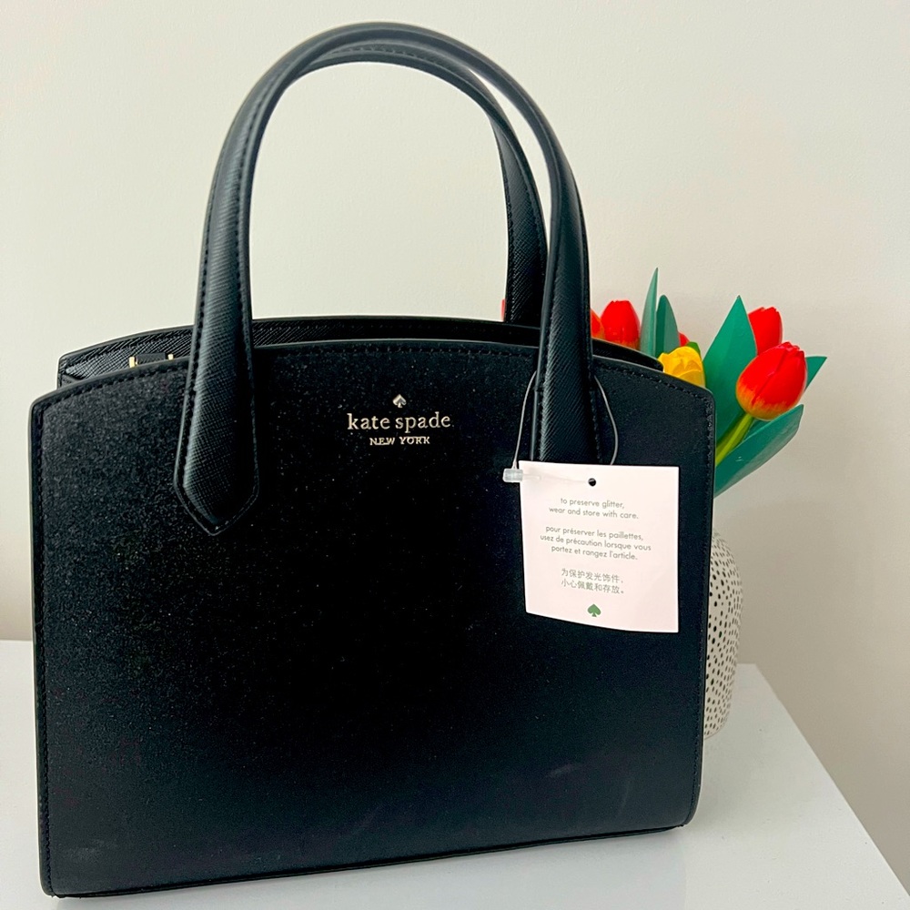 BNWT KATE SPADE GLITTER PURSE BLACK